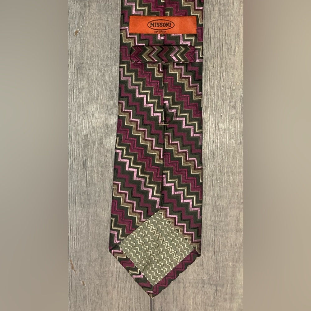 Missoni cool tones chevron men’s neck tie cravatte - Picture 2 of 2